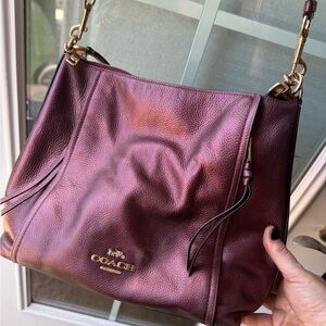 Shimmery Purple leather coach bag purse